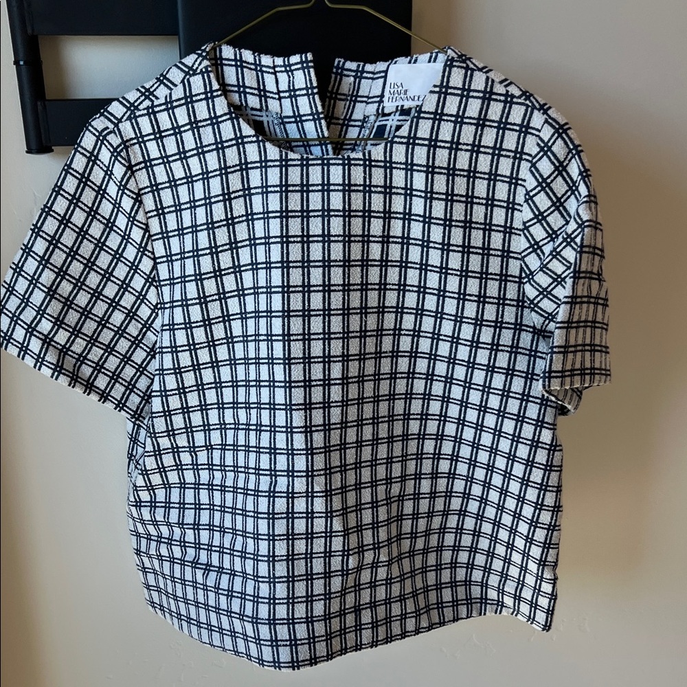 Lisa Marie Fernandez Black and White Checkered Blouse